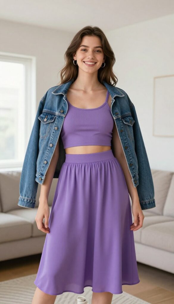 4. Two-Piece Set with a Crop Top and Flowy Skirt