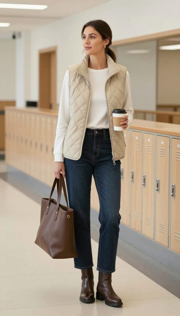 11. Layered with a Vest