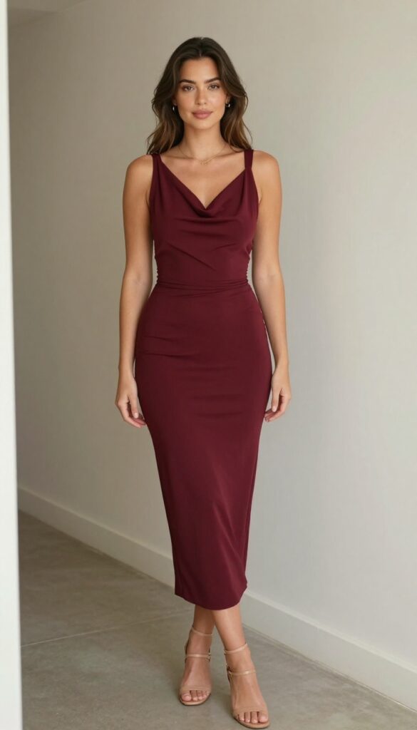 10. Cowl Neck Backless: Modern Sophistication