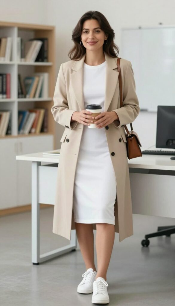 9. The Long Blazer and T-Shirt Dress