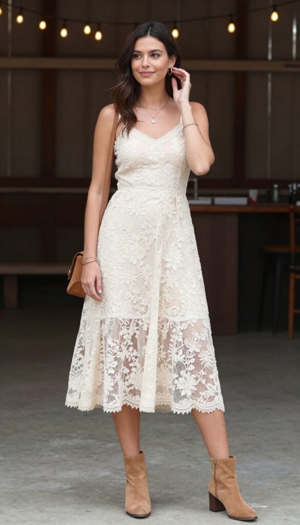 6. Rustic Romance: Lace and Embroidery