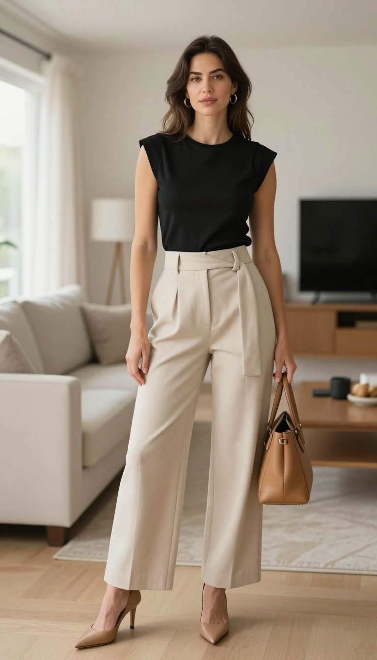 9. Shoulder-Pad Top and Trousers