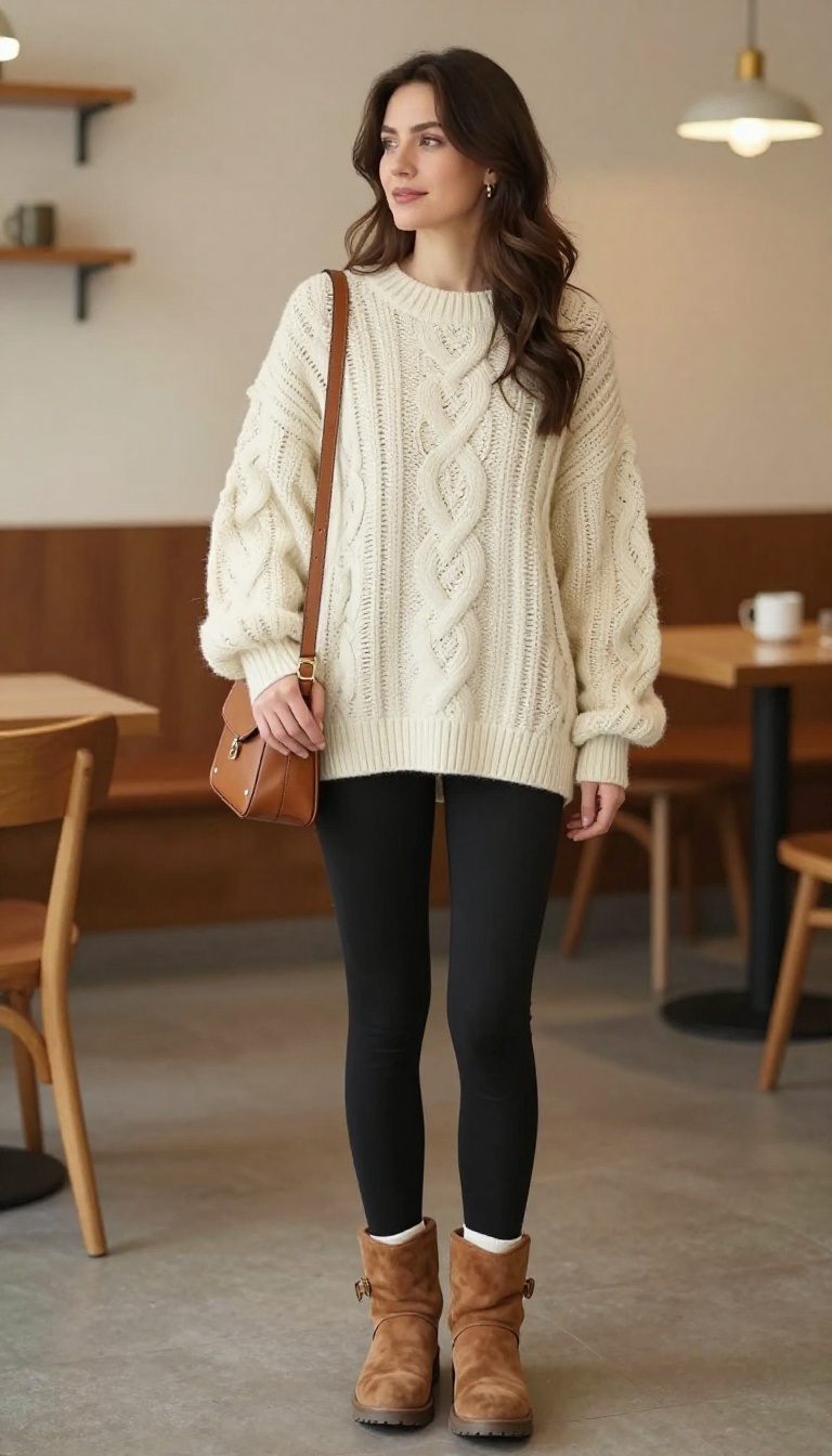 12. Oversized Sweater with Stirrup Leggings