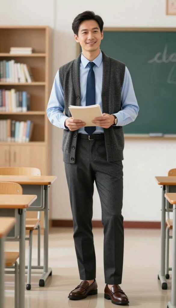 6. The Cardigan and Tie Outfit