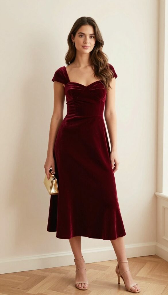 1. Velvet Dream: A Rich Red A-Line for Timeless Elegance