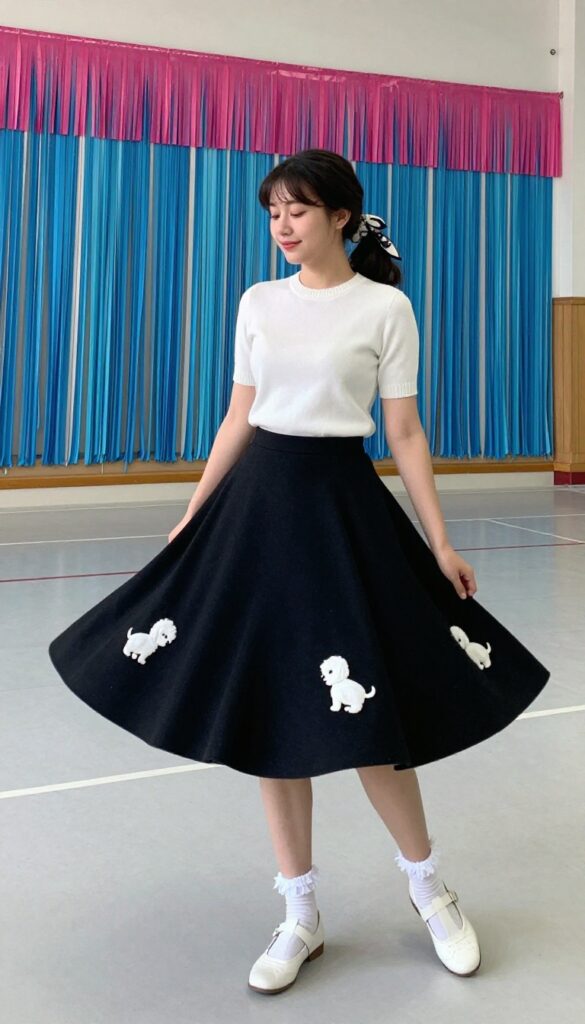 9. 1950s Poodle Skirt and Sweater Set