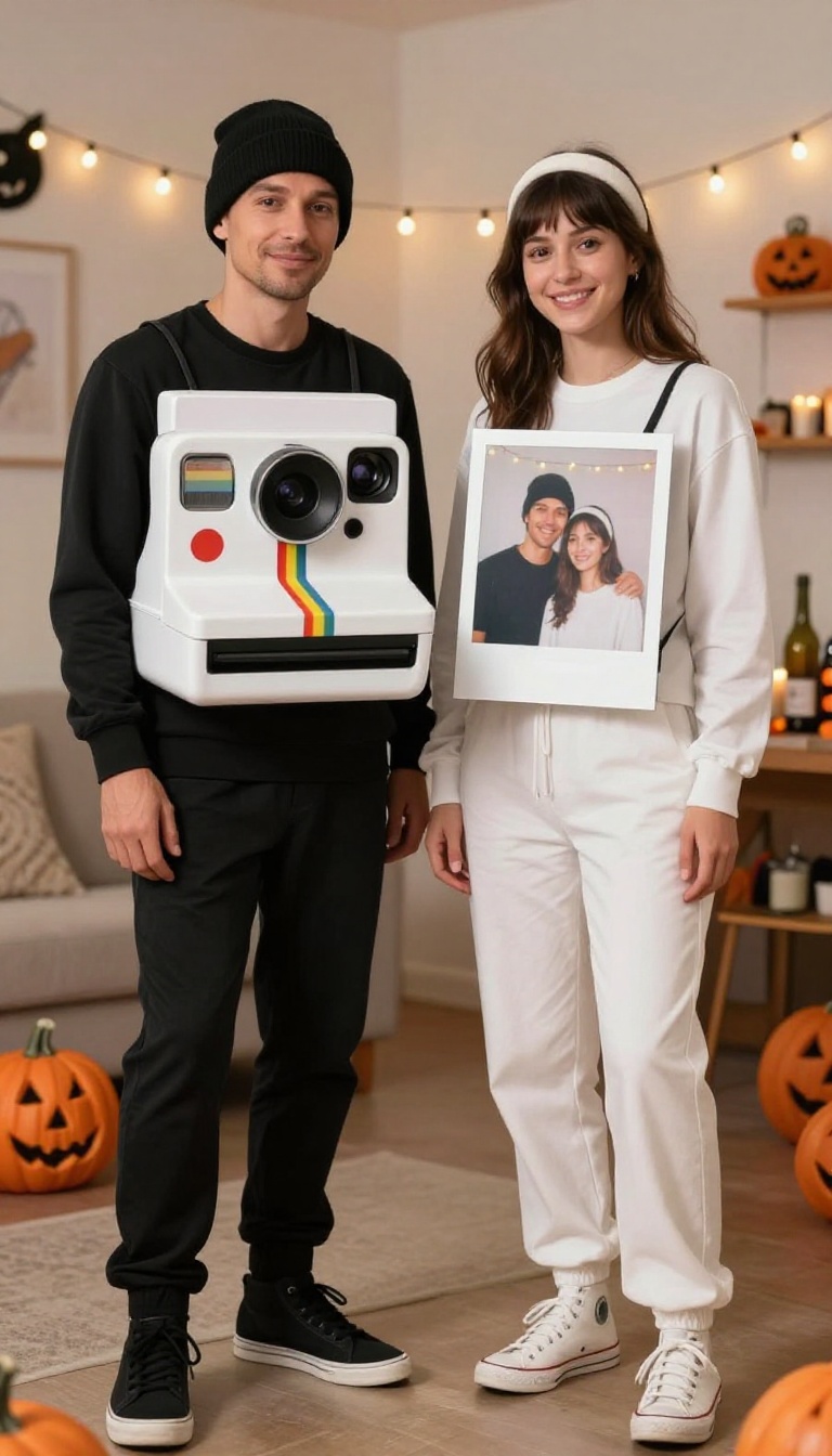 12. Vintage Polaroid Camera & Photo