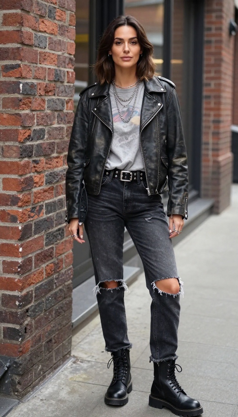 4. Rocker Edge with Leather and Denim