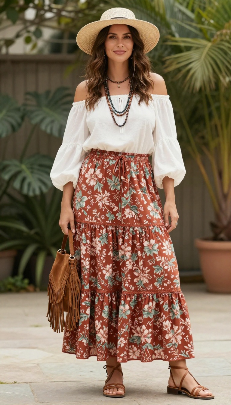 7. Boho Beauty: Flowy Fabrics and Lace