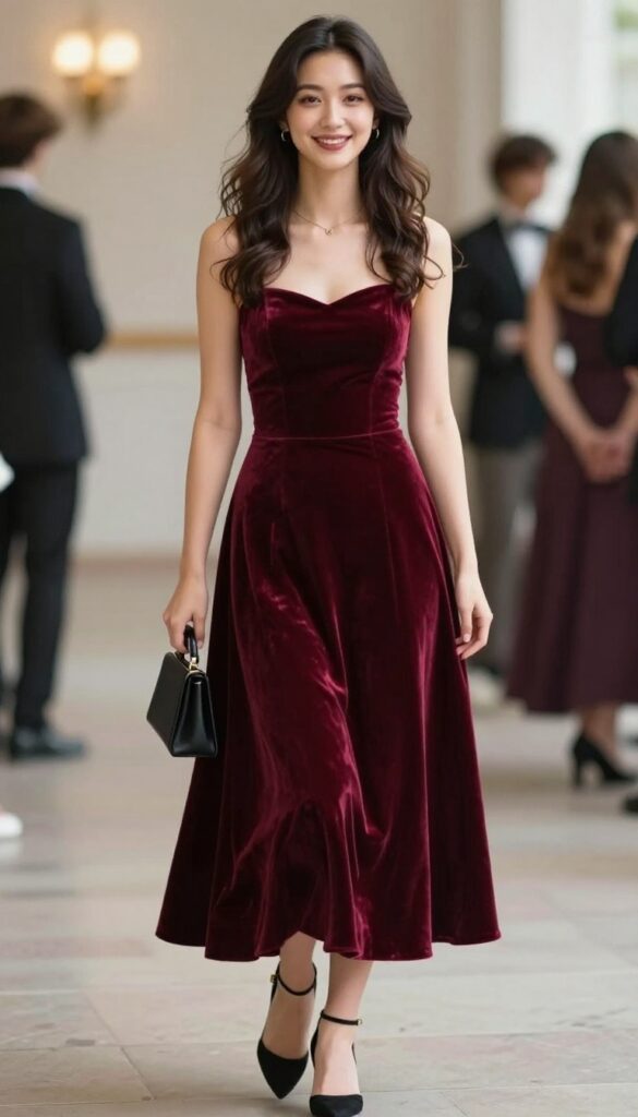 5. Velvet Dress for a Luxurious Touch