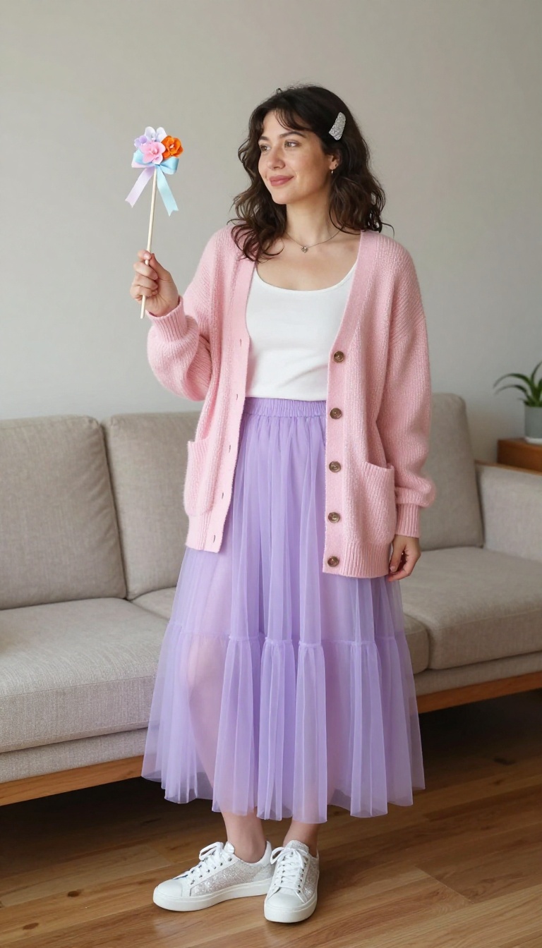 6. The Fairy Godmother: Pastel Layers & Glitter Accents