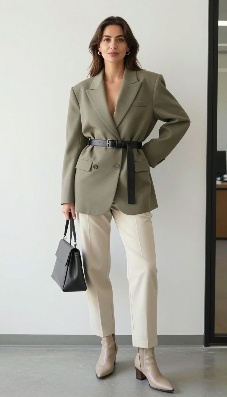 12. The Belted Blazer: Define Your Waist
