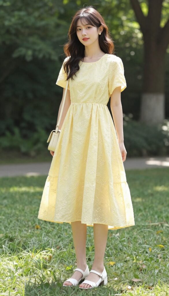 6. High-Low Hem Dress with Floral Accents