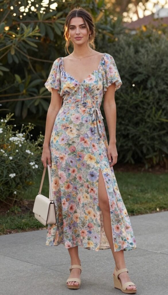 7. Floral Maxi Dress with Side Slit