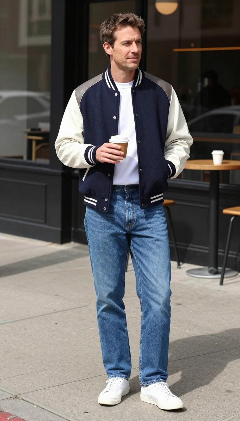 14. The Varsity Jacket and Jeans: School Spirit