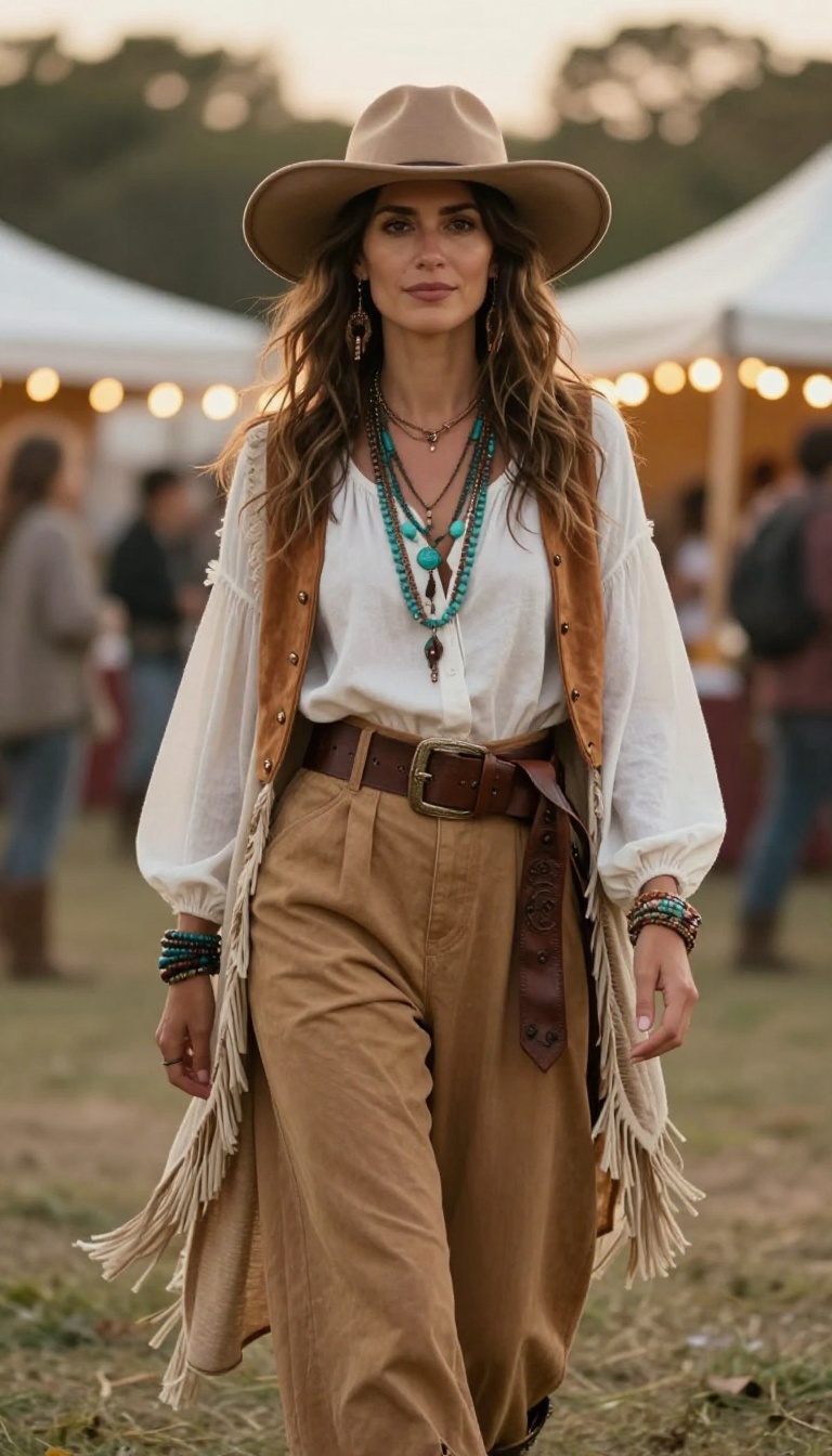 2. Boho Pirate: Earthy Tones and Flowy Layers