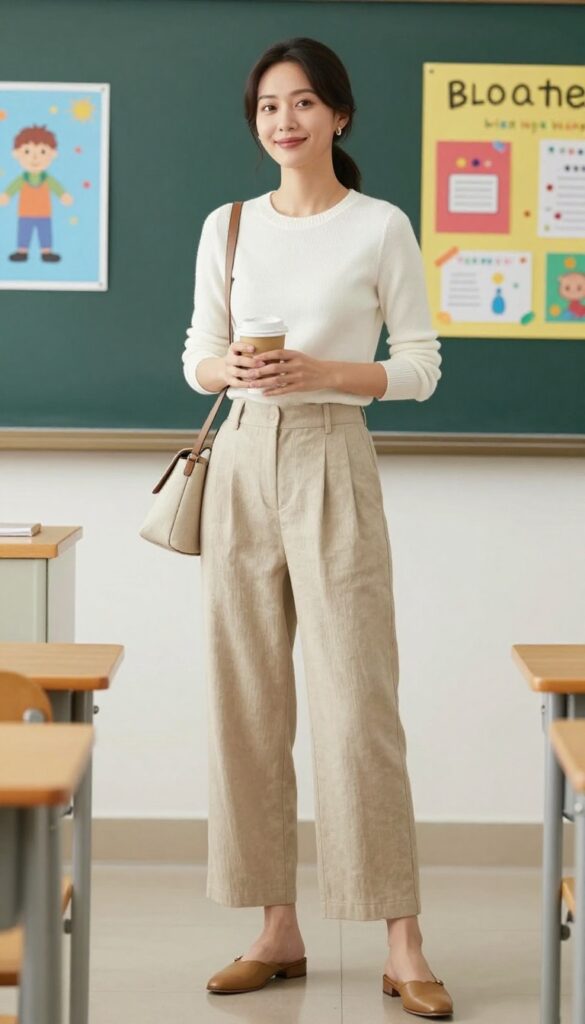 5. Wide-Leg Cropped Pants with a Fitted Top