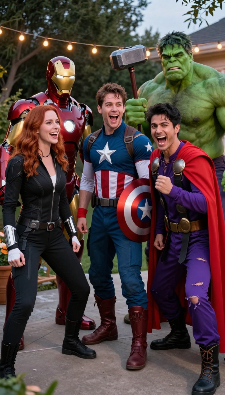 4. The Avengers: Iron Man, Captain America, Thor, Hulk, and Black Widow