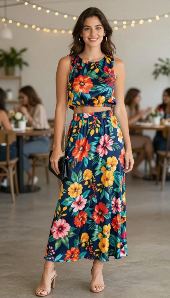 13. Two-Piece Set with a Crop Top and Maxi Skirt