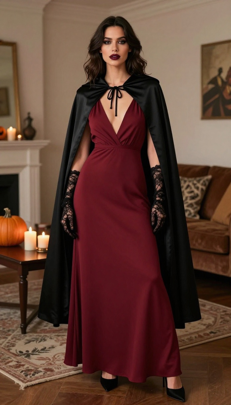 5. Chic Vampire in Crimson and Lace