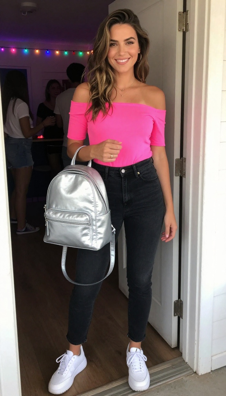 1. Neon Pop Party Look