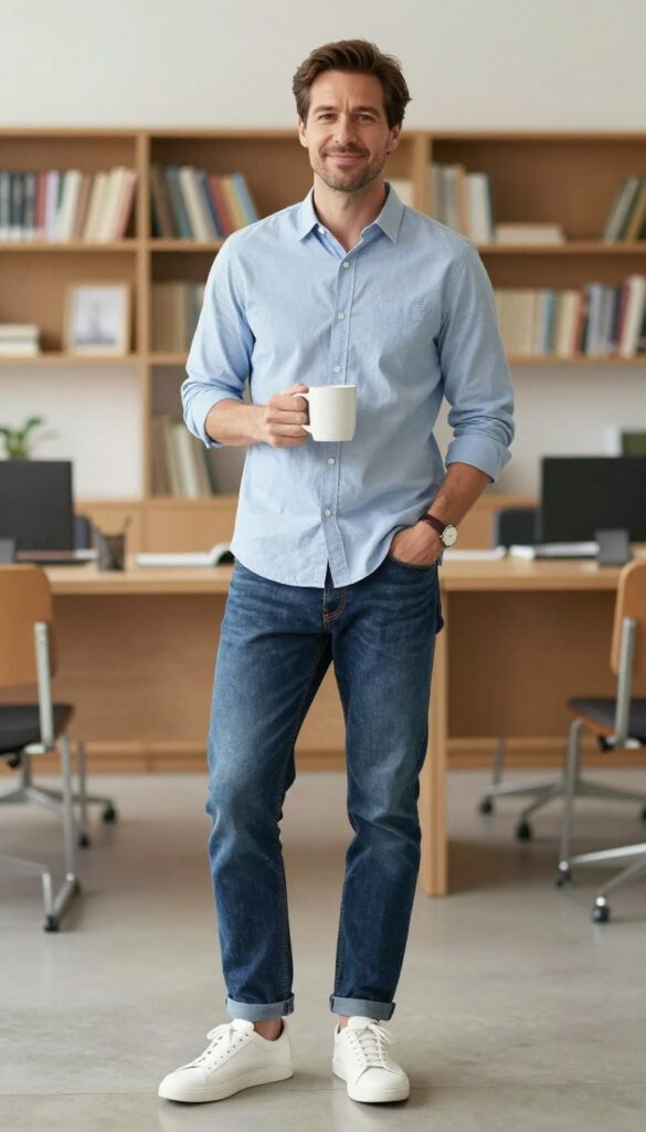7. The Casual Oxford and Jeans