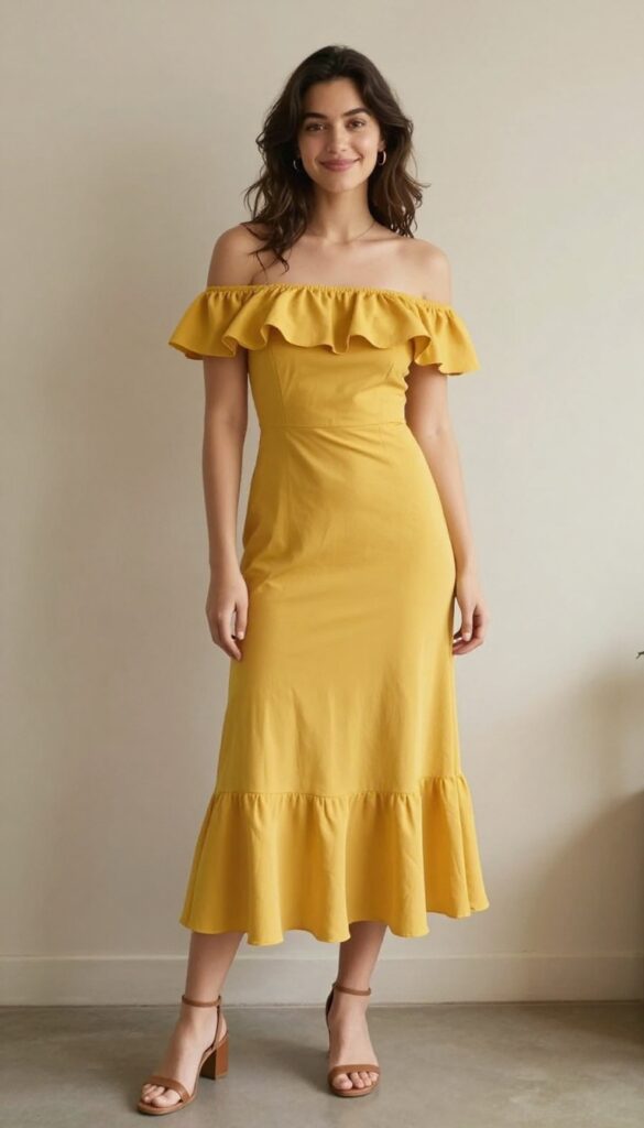 4. Off-the-Shoulder Ruffled Dress