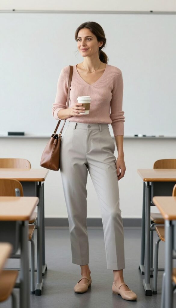 4. The Polished Trousers and Knit Top Duo