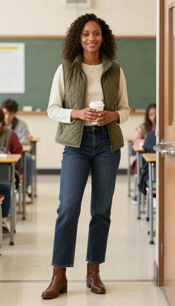 10. The Layered Look: Vest & Long-Sleeve Tee