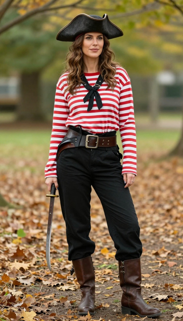 7. Swashbuckler: Bold Stripes and Action-Ready Style