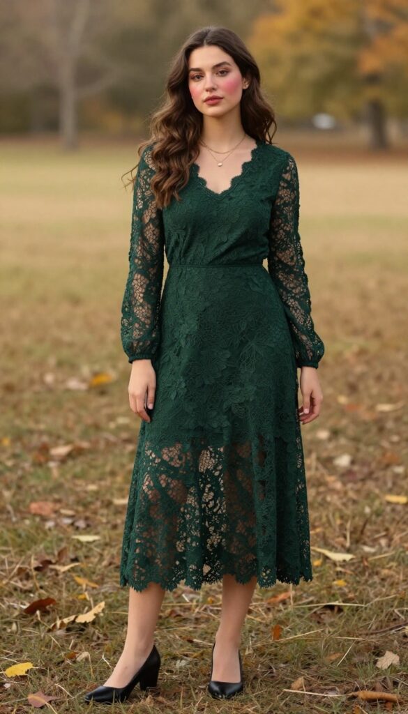 5. Long-Sleeve Lace: Romantic and Refined