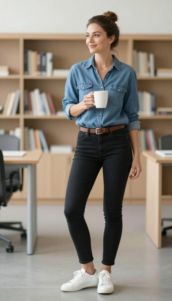 8. The Chambray Shirt and Black Jeans