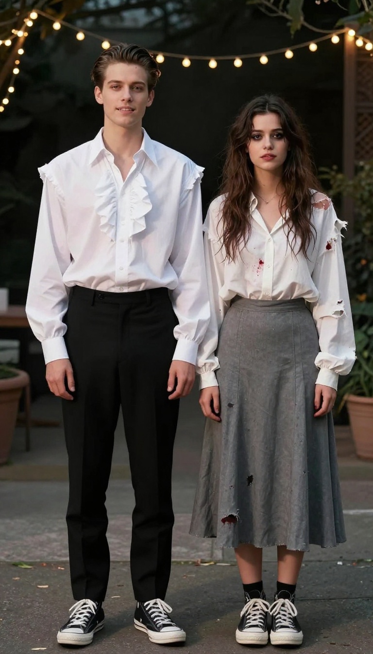 1. Classic Horror Duo: Vampire and Victim