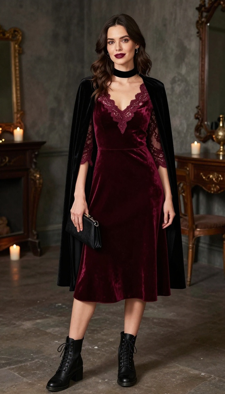 3. Vintage Vampire in Velvet and Lace