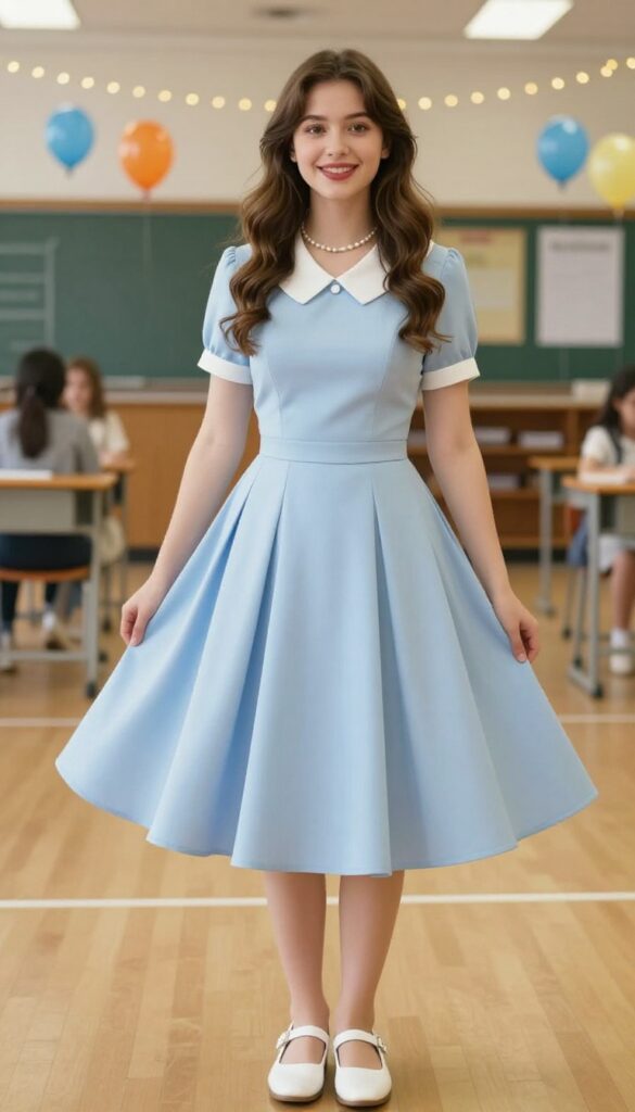 4. Retro Swing Dress with a Peter Pan Collar