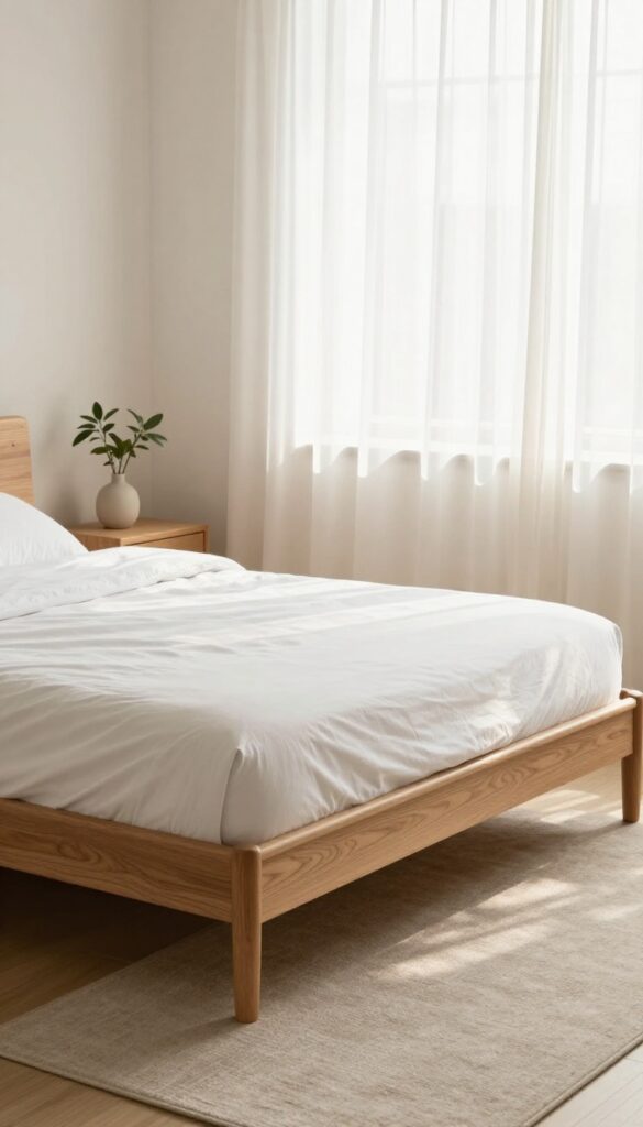 1. Solid Wood Bed Frame as the Anchor idea