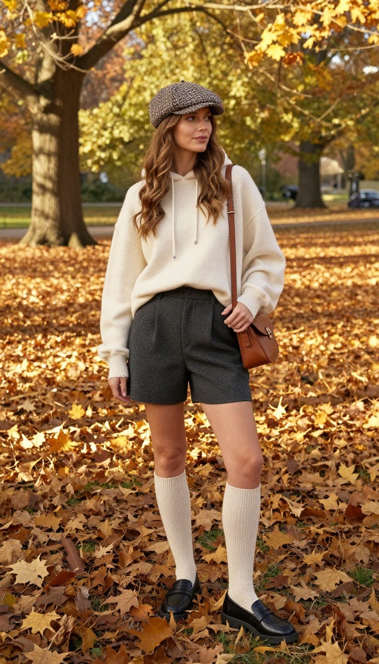 14. Cashmere Hoodie & Tailored Shorts