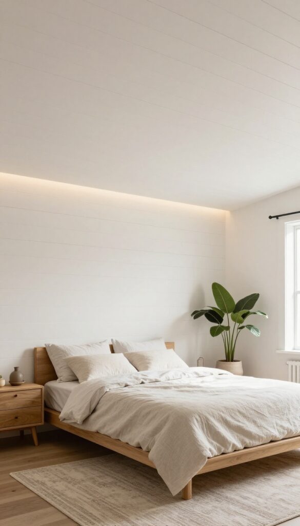 6. Shiplap Ceiling for Cozy Texture idea