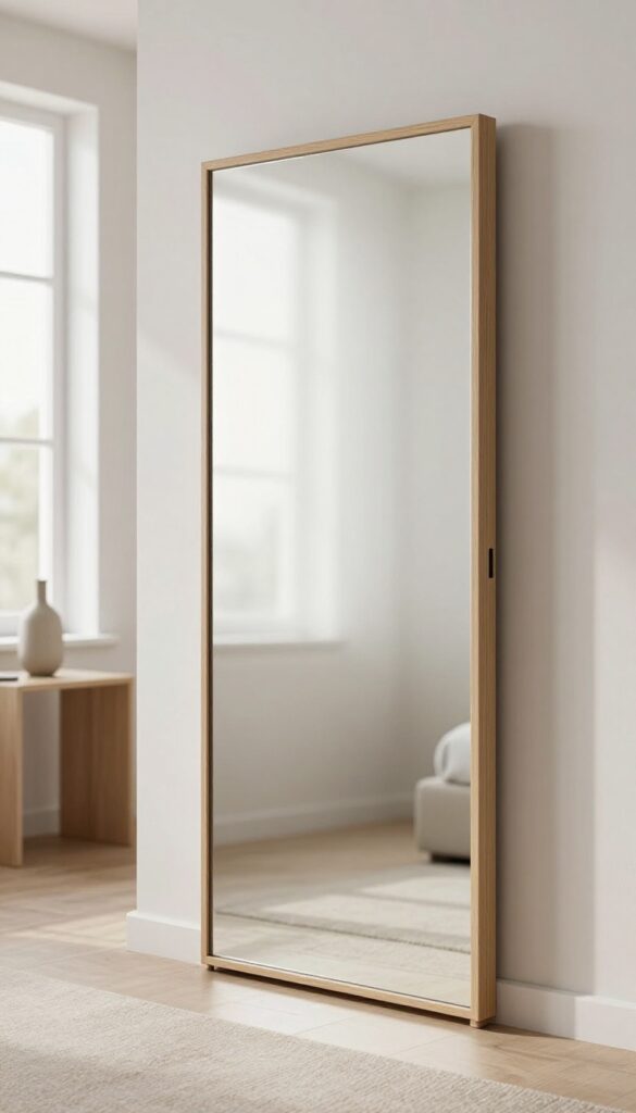 4. Mirror Integrated Into a Wardrobe Door idea