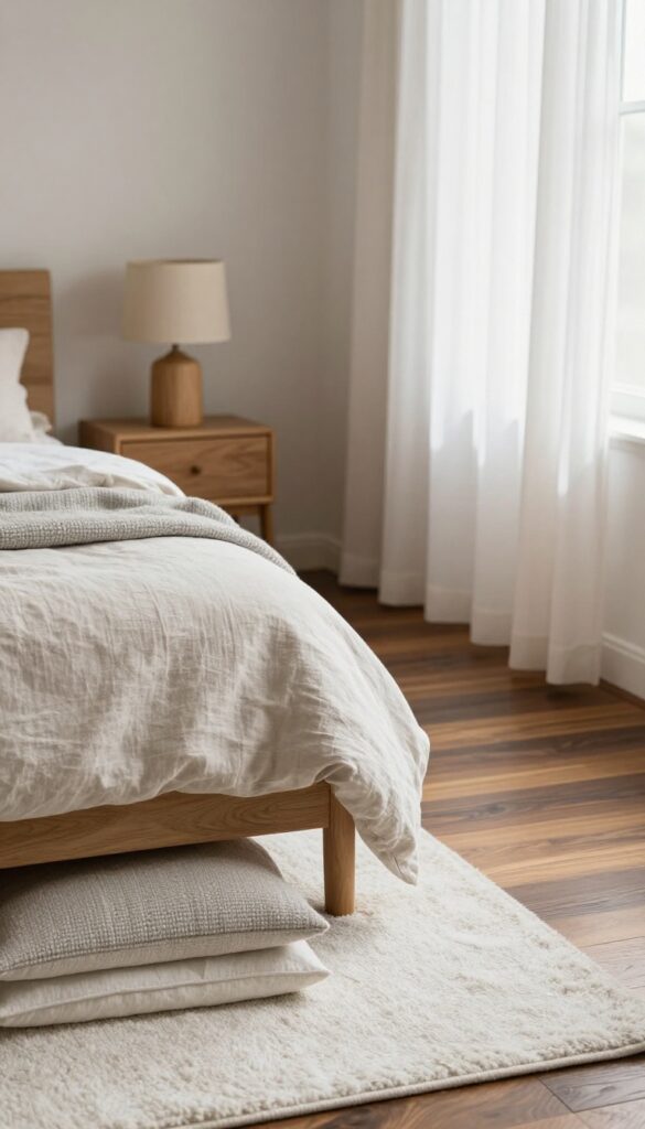 1. Layered Neutral Textiles That Soften the Floor idea