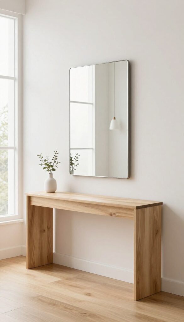 2. Wall-Mounted Dressing Mirror Above a Console idea