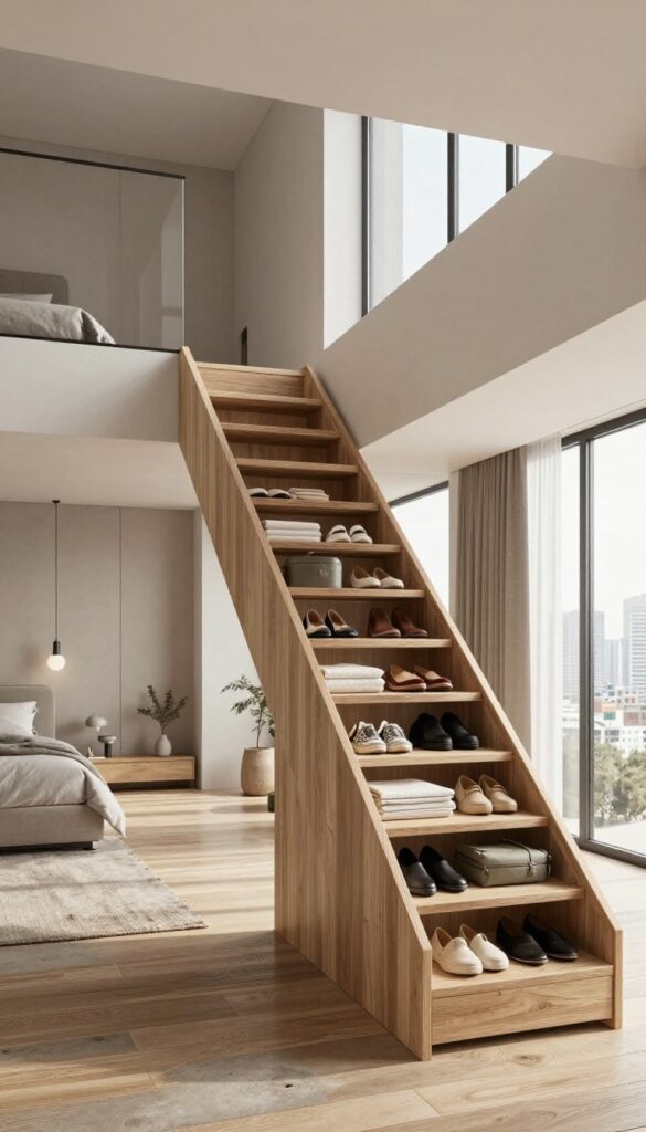 7. Loft With Integrated Stair Storage idea