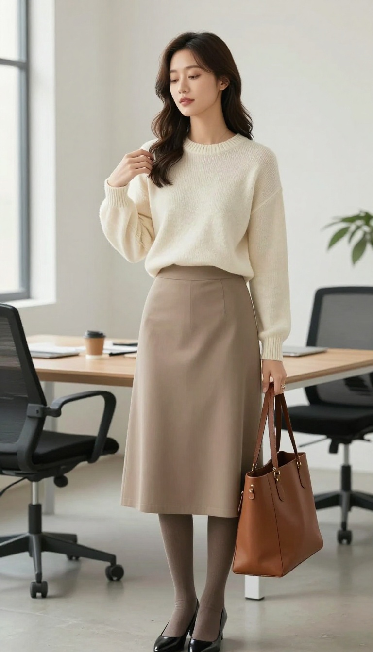 11. The Cashmere Crewneck and Skirt