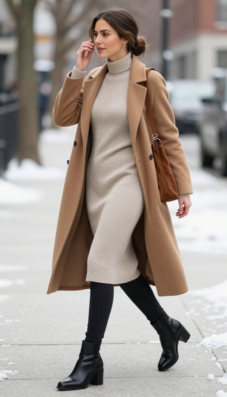 10. Sweater Dress Over Black Jeans