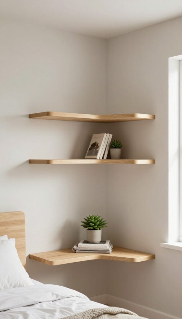 2. Corner Shelves That Use Dead Space idea