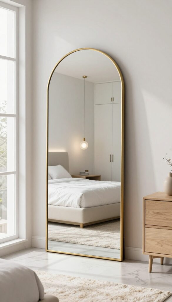 3. Arched Dressing Mirror for Soft Elegance idea