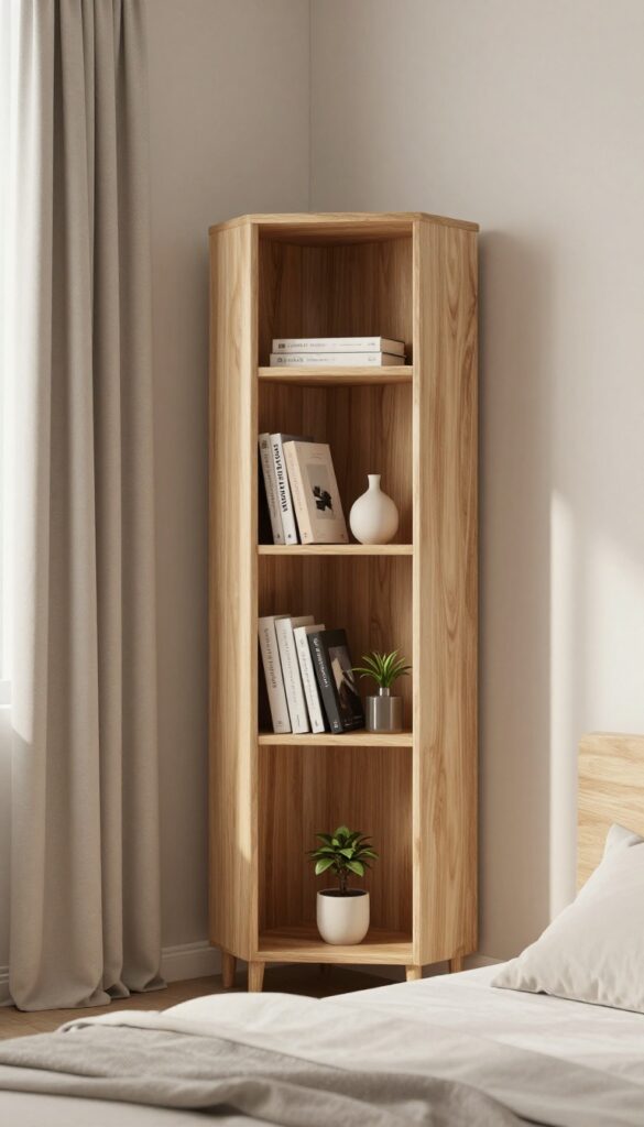 3. Corner Bookshelves That Use Forgotten Space idea