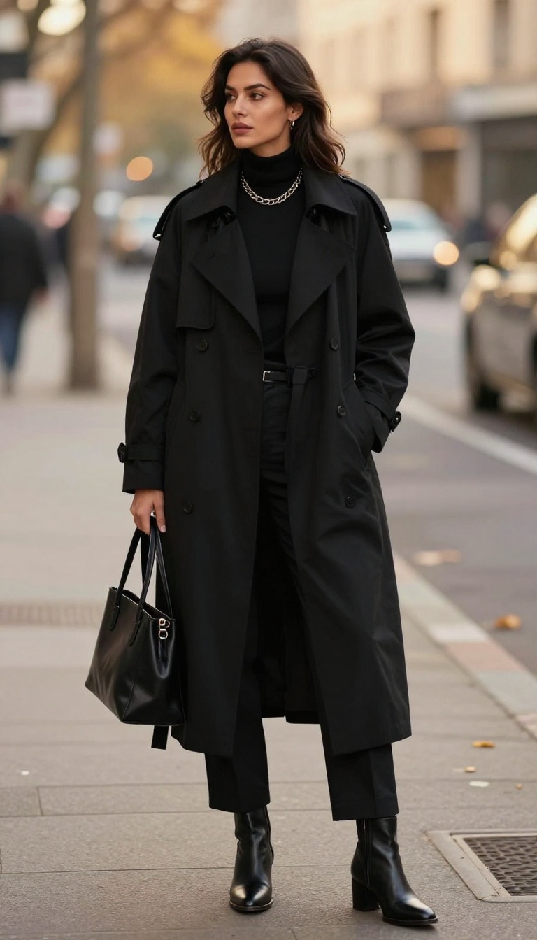 9. The Statement Coat: Dark Outerwear Hero