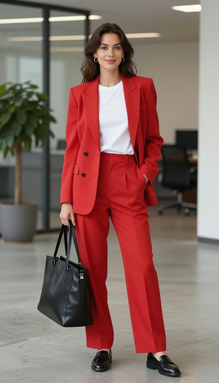11. Power Suit with a White Tee