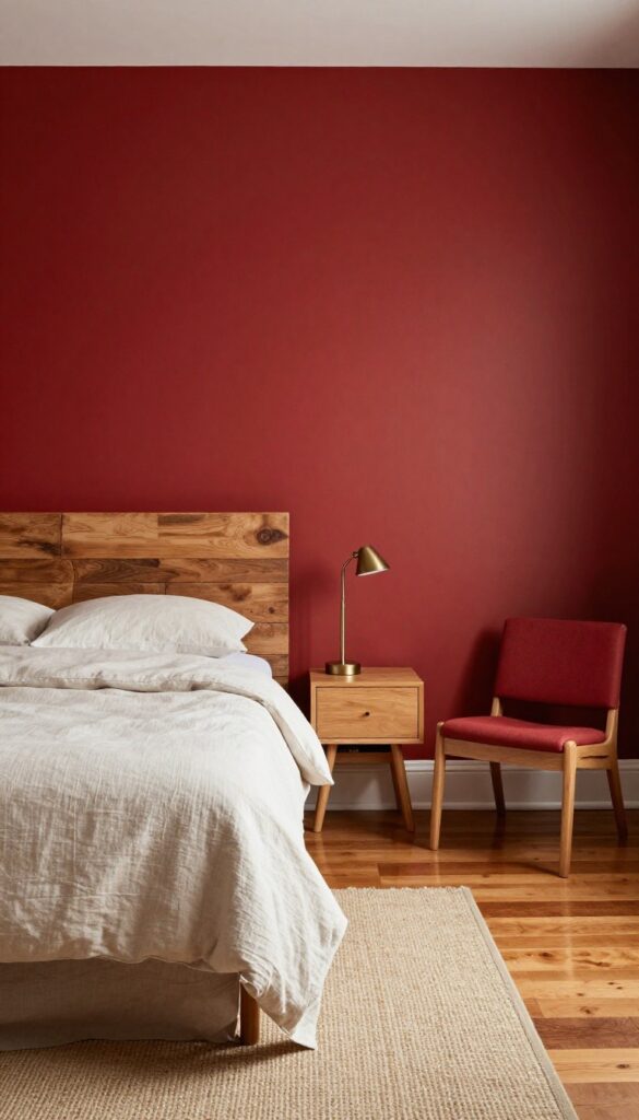 7. Red Paired With Natural Materials idea
